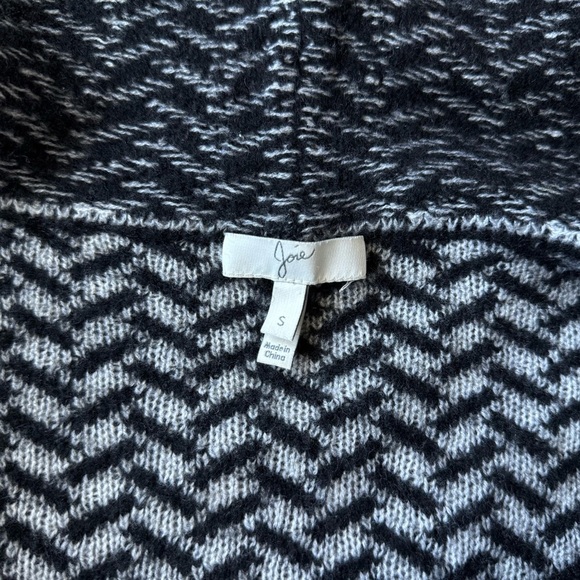 Joie Wool Yak Open Front Black White Cardigan Sweater Size Small - Picture 4 of 7